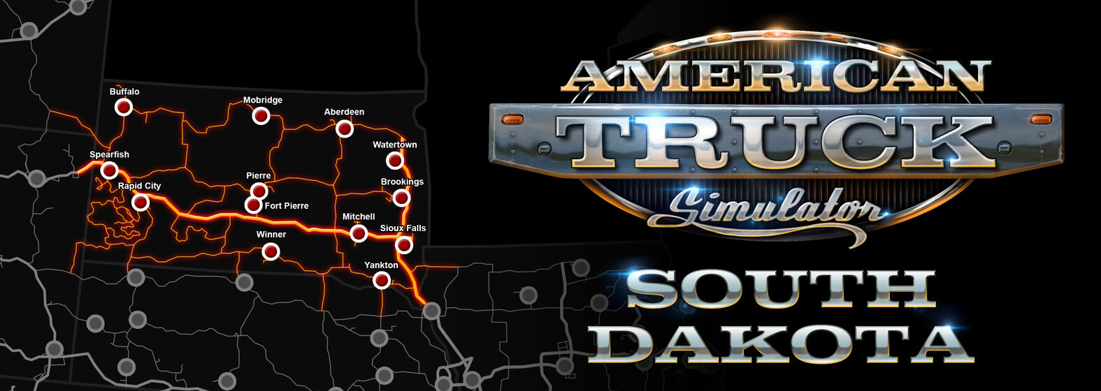 South Dakota Straßenkarte