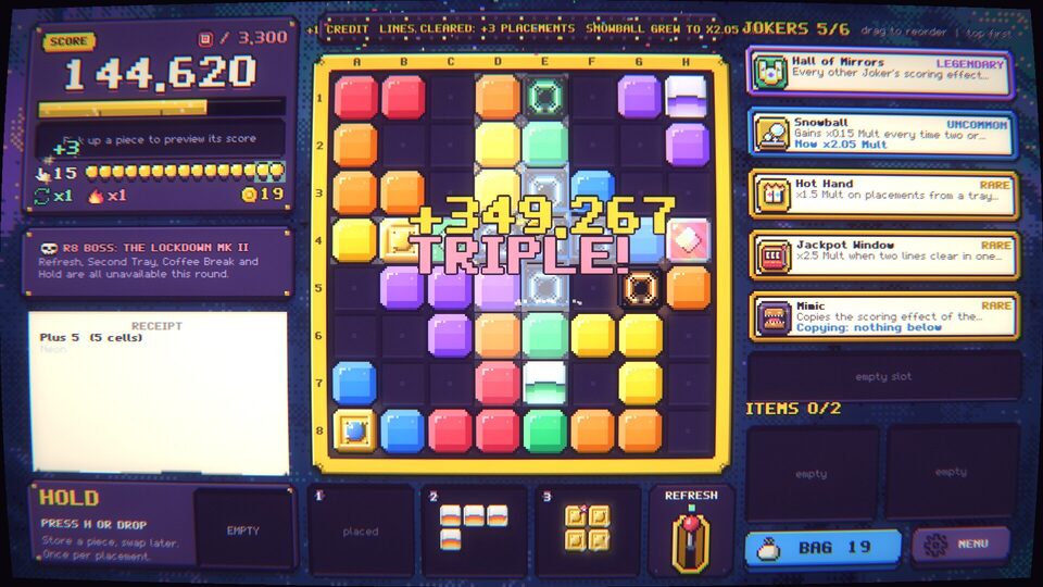 Blockmania: Block-Puzzle-Roguelike für Linux veröffentlicht