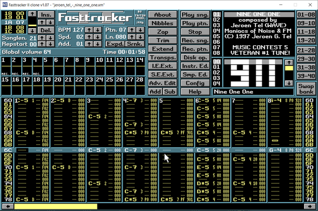 Featured image of post Fasttracker II Clone: Tracker-Software in Version 2.25 veröffentlicht