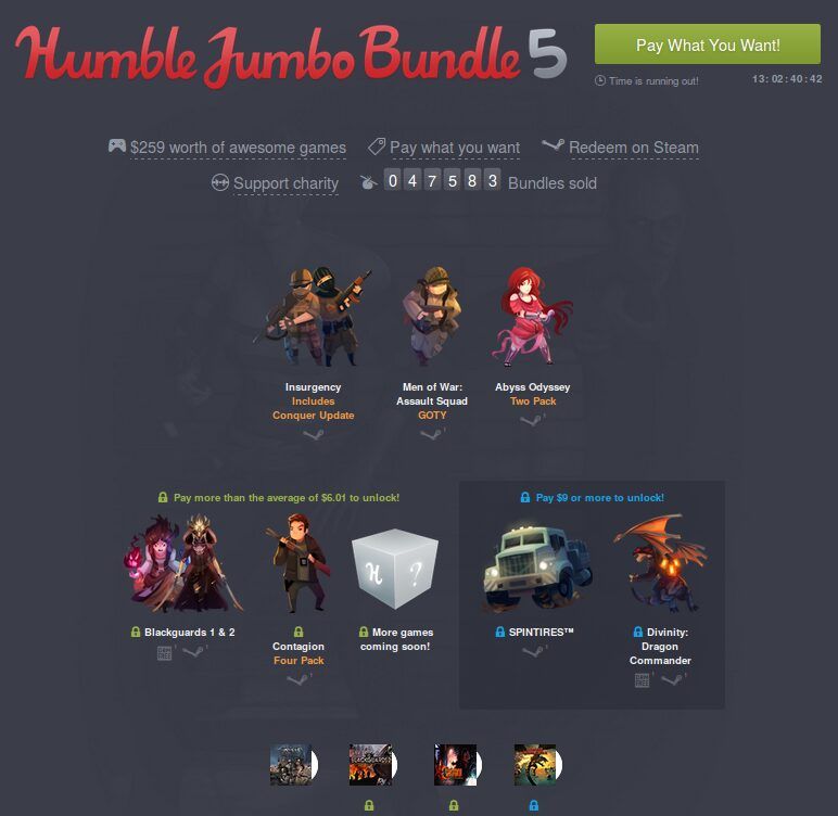 Humble Jumbo Bundle 5 incl. Insurgency for Linux released