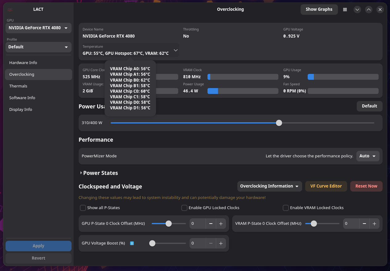 LACT v0.10.0 PowerMizer and Voltage Boost settings