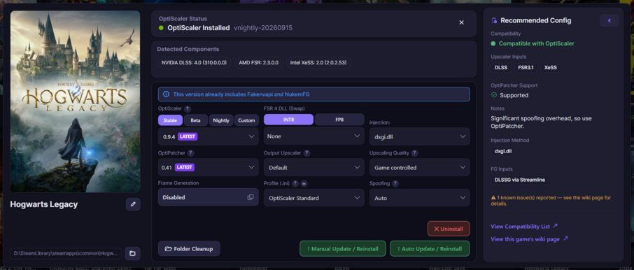 OptiScaler Client: Verwaltungstool für Upscaling in Version 1.0.7 veröffentlicht