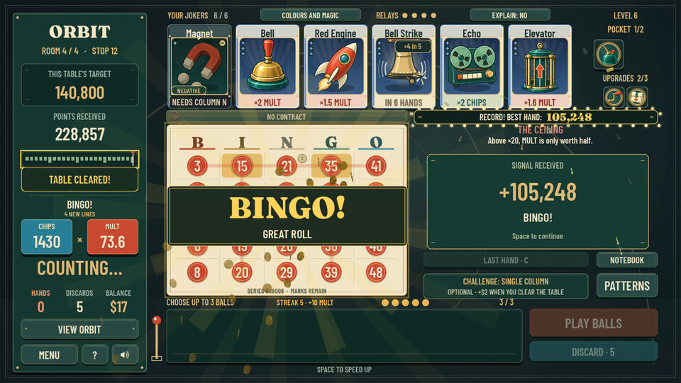 ORBIT: Bingo-Roguelite auf Steam veröffentlicht
