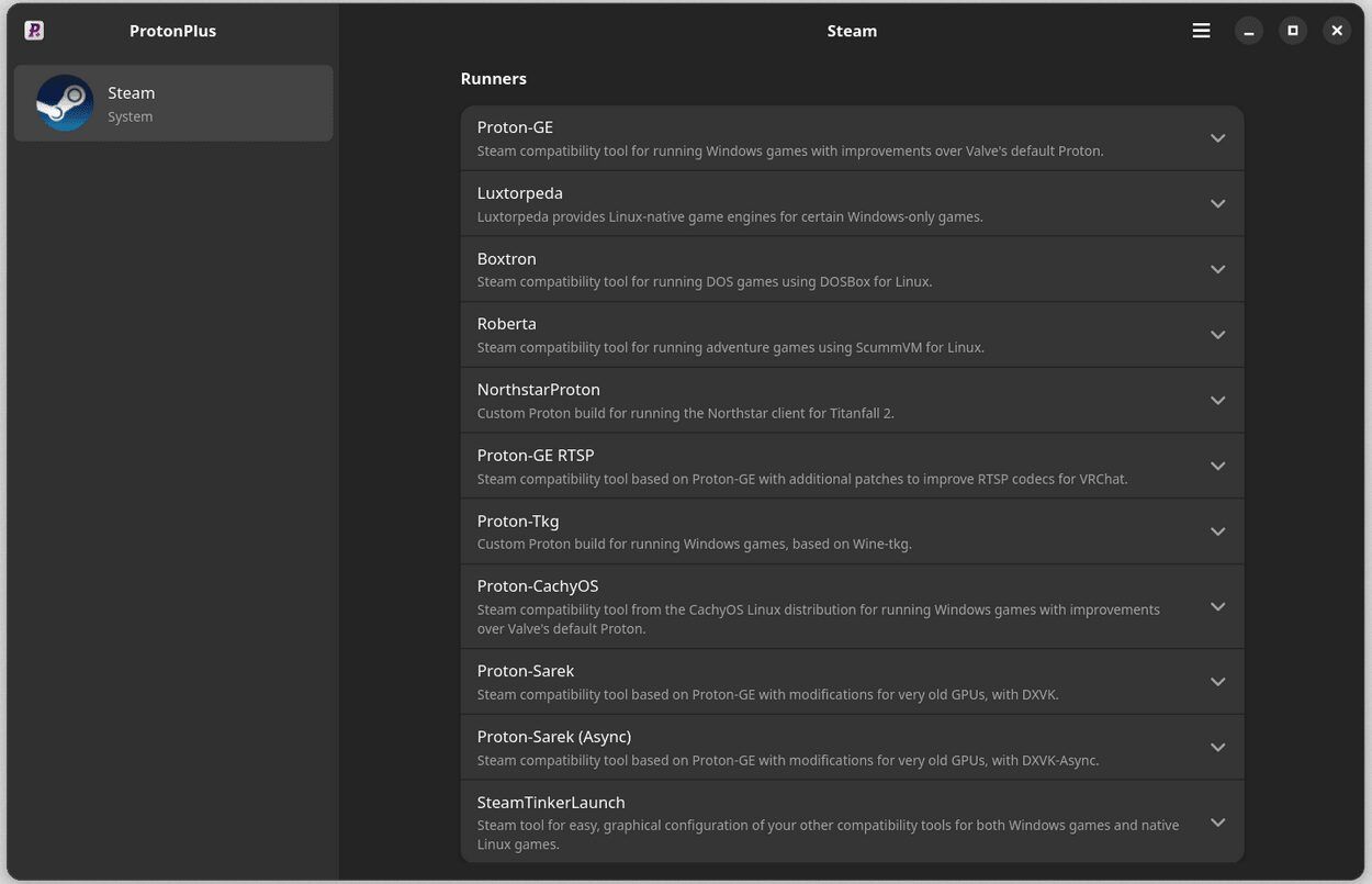 ProtonPlus: Compatibility Tools Manager in Version 0.6.2 veröffentlicht