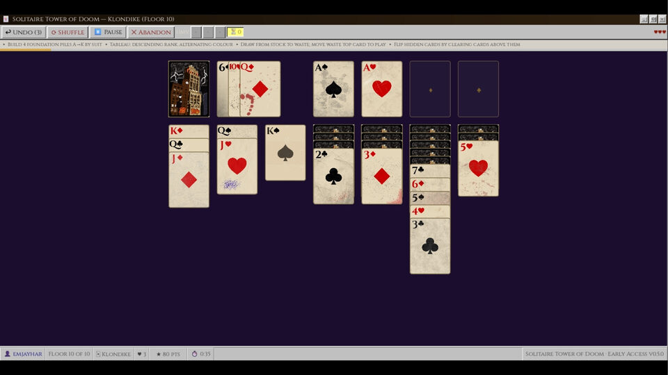 The Solitaire Tower of Doom: Horror-Roguelike im Early Access veröffentlicht