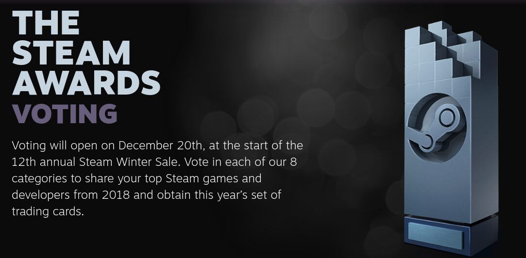 Steam Winter Sale 2018 and Steam Awards voting starts tomorrow (20.12.2018)