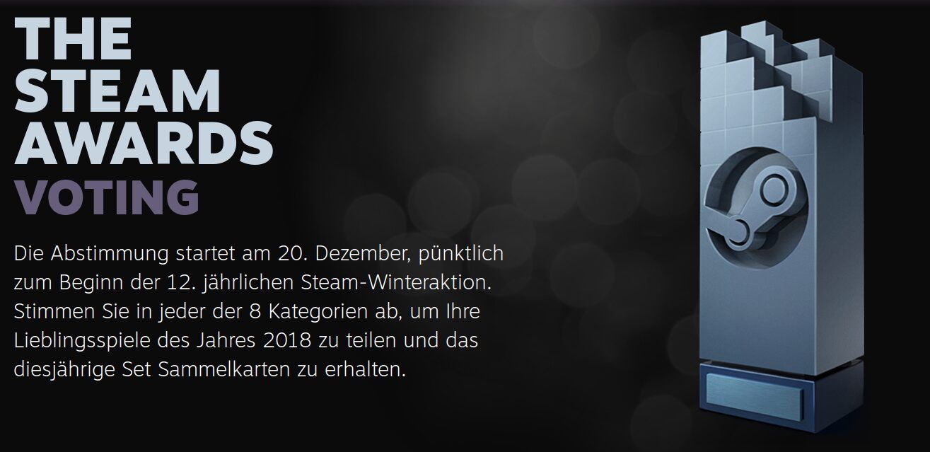 Featured image of post Steam Winter Sale 2018 sowie Abstimmung der Steam Awards starten morgen (20.12.2018)