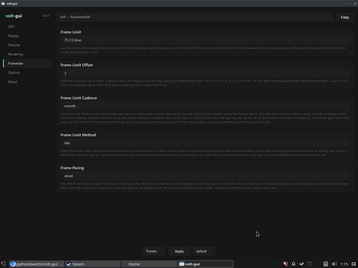 volt-gui: Vulkan-Tuning-Tool in Version 2.0.3 veröffentlicht
