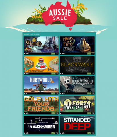 Steam Aussie Sale Logo